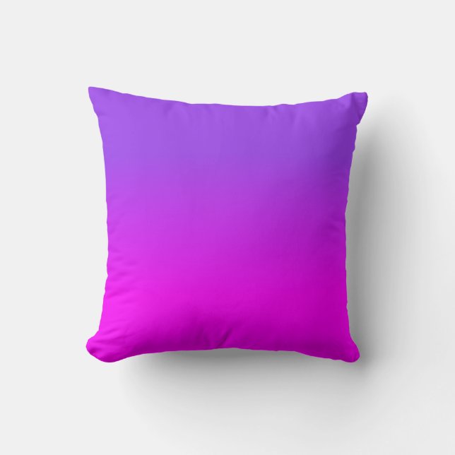 Neon Purple and Hot Pink Ombre Shade Colour Fade S Cushion (Front)