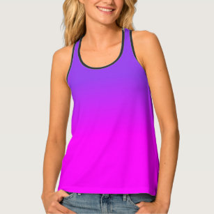 Neon Purple and Hot Pink Ombre Shade Colour Fade S Tank Top