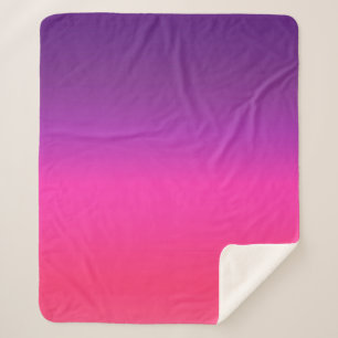 Neon Purple and pink ombre abstract design Sherpa Blanket