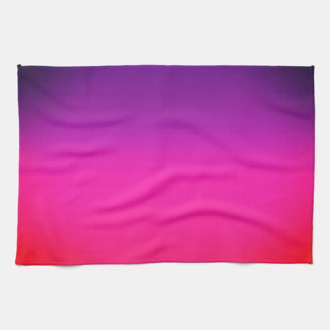 Neon Purple and pink ombre abstract design Tea Towel (Horizontal)