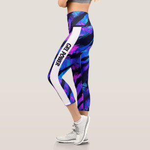 Neon Purple Animal Capri Leggings