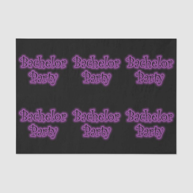 Neon Purple Bachelor Party Tissue Paper (Front)