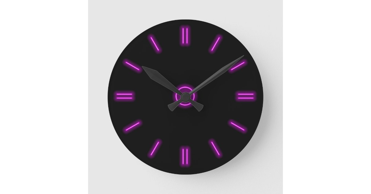 Neon Purple Clock Zazzle