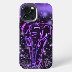 Neon Purple Elephant iPhone Case