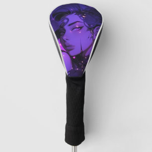 Neon Purple Fantasy Anime Girl Golf Head Cover