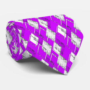 Neon purple geometric pattern. tie