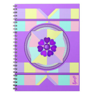 NEON & purple hearts beating Notebook