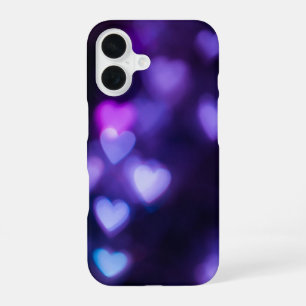 Neon Purple Hearts iPhone 16 Case