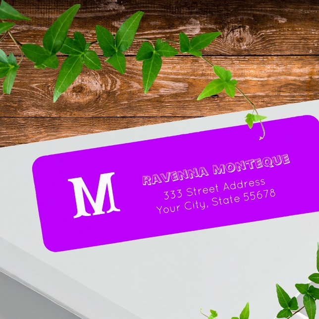 Neon Purple Personalised Monogram Letter Name (Creator Uploaded)