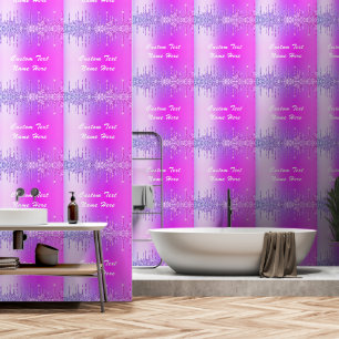 Neon Purple Pink Glitter Wallpaper Custom Text