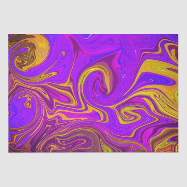 Neon Purple Pink Yellow Abstract Design Tissue Paper (Front)