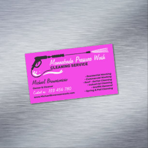 Neon Purple Pressure Washing Power Masculine Magnetic Business Card