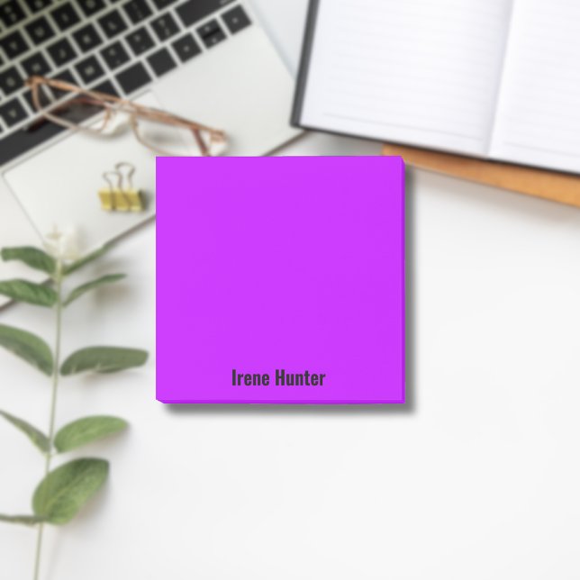 Neon Purple Professional Minimalist Black Script Post-it Notes (Creator Uploaded)