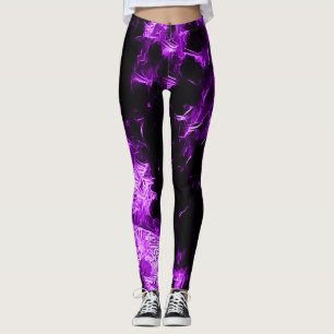 Neon Purple Rave Star Leggings