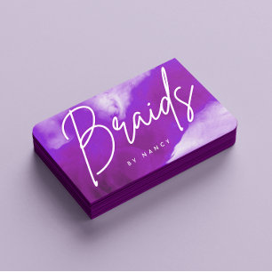 Neon & Purple Smoke Braids Business Card
