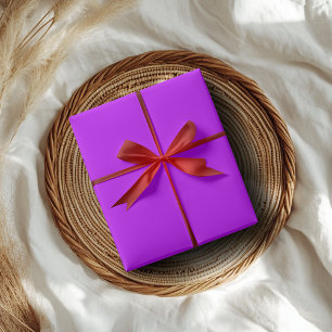 Neon Purple Solid Colour   Classic   Elegant Wrapping Paper