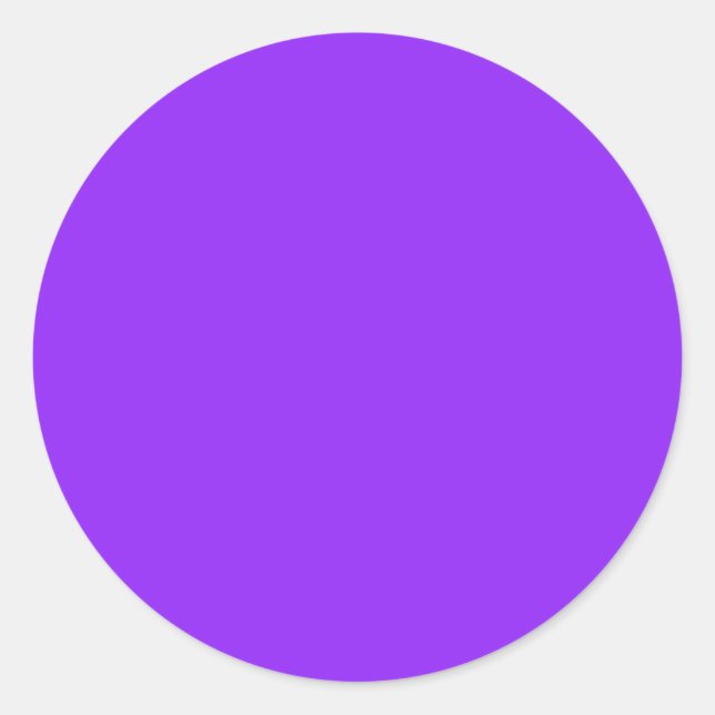Neon Purple Solid Colour Customise It Classic Round Sticker (Front)
