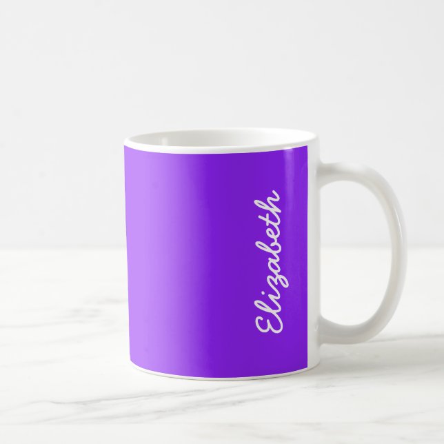 Neon Purple Solid Colour Customise It Coffee Mug (Right)