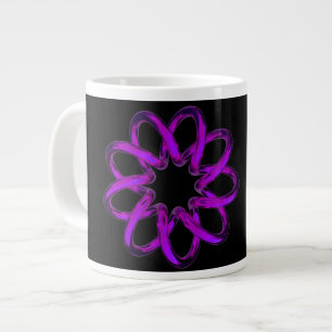 Neon Purple Torus On Black Background Large Coffee Mug