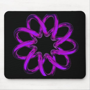 Neon Purple Torus On Black Background Mouse Mat
