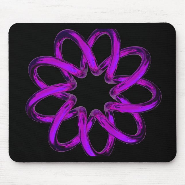 Neon Purple Torus On Black Background Mouse Mat (Front)