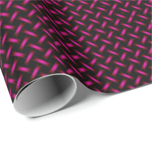 Neon Purple Weaved Pattern Wrapping Paper