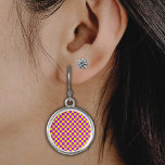 Neon Purple Yellow Chequered Chequerboard Vintage Earrings<br><div class="desc">Vintage Neon Purple and Yellow Chequered Chequerboard</div>