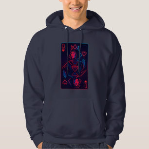 Neon Queen of Hearts — Retro-Futurist Synthwave Hoodie