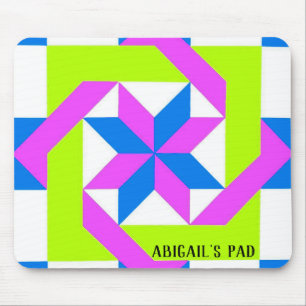 Neon Quilt Square Mouse Mat