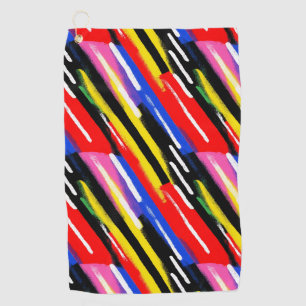 Neon Racing Stripe Color Burst Golf Towel