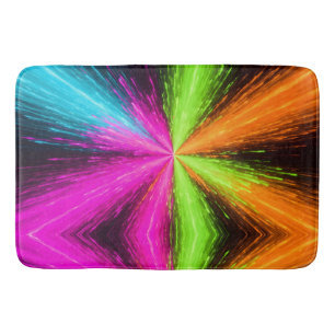 Neon Radial Burst Explosion Bath Mat