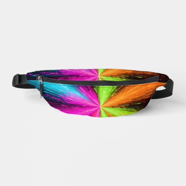 Neon Radial Burst Explosion Bum Bags (Front)
