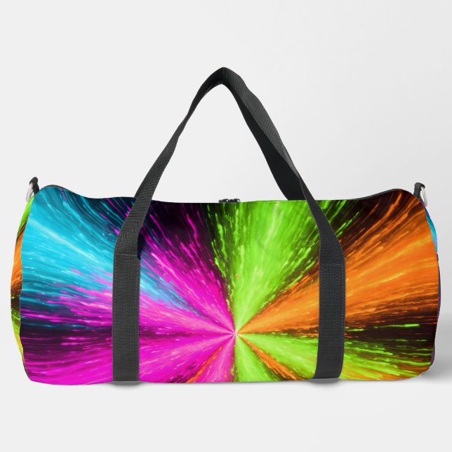Neon Radial Burst Explosion Duffle Bag (Front)