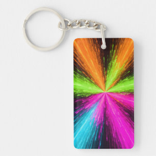 Neon Radial Burst Explosion Key Ring