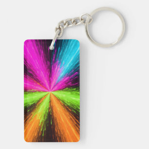 Neon Radial Burst Explosion Key Ring