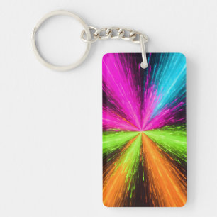 Neon Radial Burst Explosion Key Ring