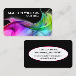 Neon Rainbow Abstract Design Business Card