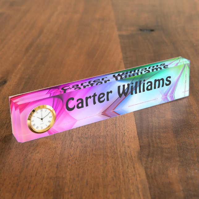 Neon Rainbow Abstract  Nameplate (Side)