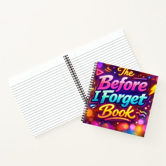 Neon Rainbow Abstract with Fun Text Notebook (Inside)