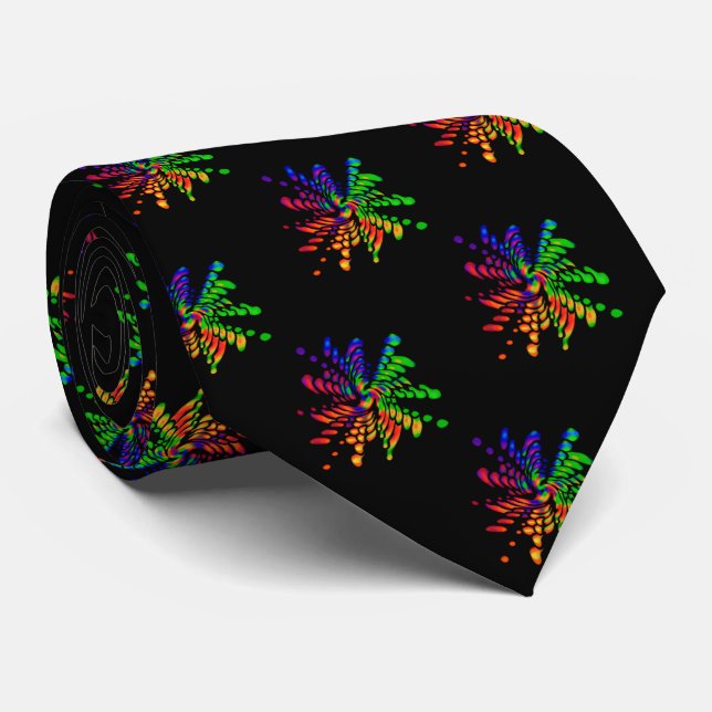 Neon Rainbow Art Tie (Rolled)