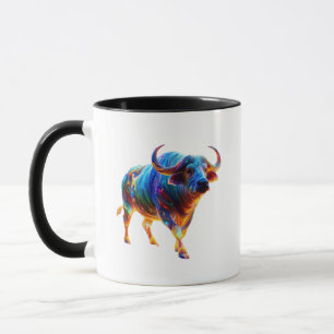 Neon Rainbow Buffalo Artwork Mug