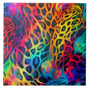 Neon Rainbow Ceramic Tile