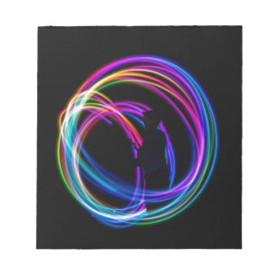 neon rainbow circle notepad
