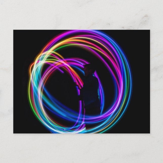 neon rainbow circle postcard (Front)