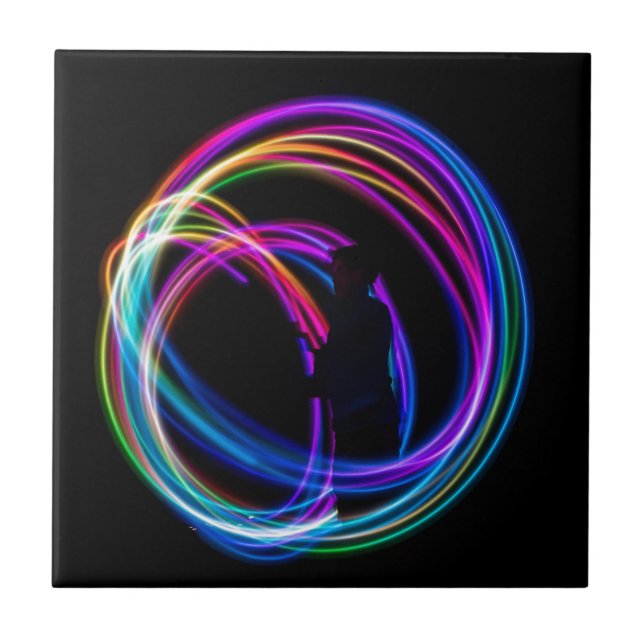 neon rainbow circle tile (Front)