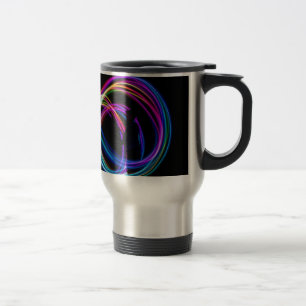 neon rainbow circle travel mug