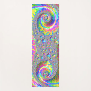 Neon Rainbow Fractal Yoga Mat
