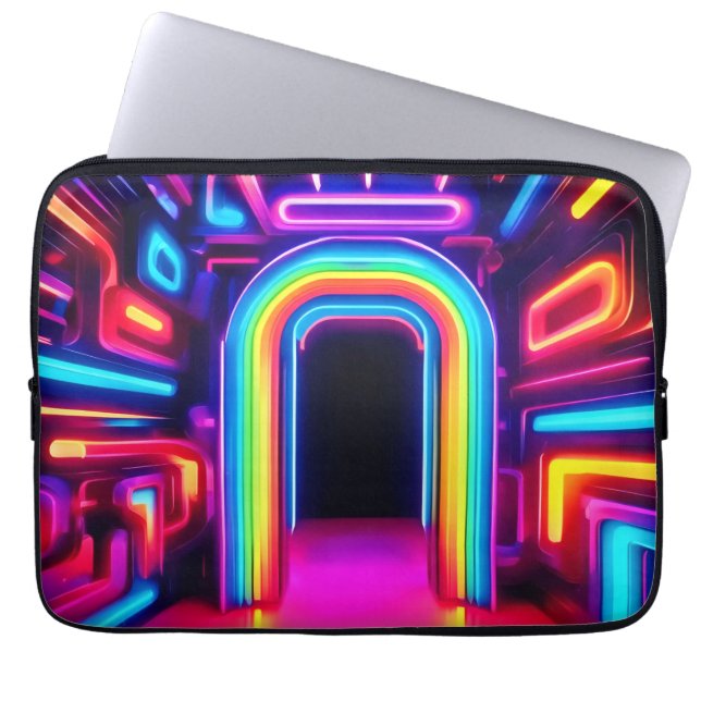 Neon Rainbow Gateway Laptop Sleeve (Front)