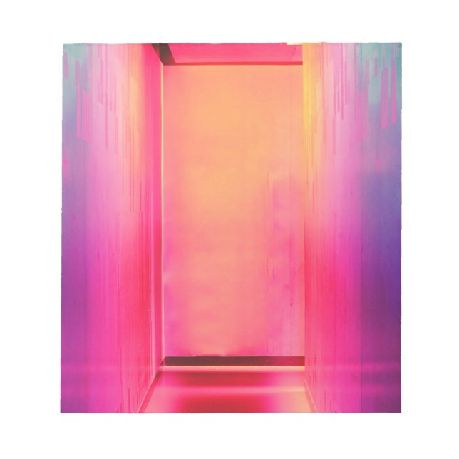 neon rainbow hallway notepad (Front)