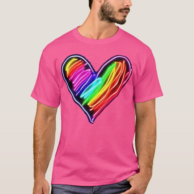 Neon Rainbow Heart Edm 	 Shirt (Front)